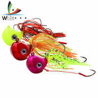 Weihe Fishing Lure กระโปรงซิลิโคน Jig Bait Head 80G พร้อมตา3D เหมือนจริงสำหรับตกปลาทะเล/เรือ