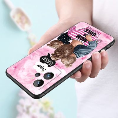 Mobile For Realme GT2 PRO Case Back Cover Phone Bumper Funda Black Tpu Case Cat Tiger