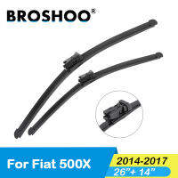 BROSHOO Car Windshield Wiper Blade Natural Rubber For Fiat 500 500C 500L 500X Fit Push Button Arm From 2007 To 2017 Accessories