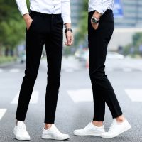 Mens Casual Pants 2023 New Korean Plus Size Winter Velvet Men Trousers Spring Autumn Nine-cropped Pants Slim Jogger Pants