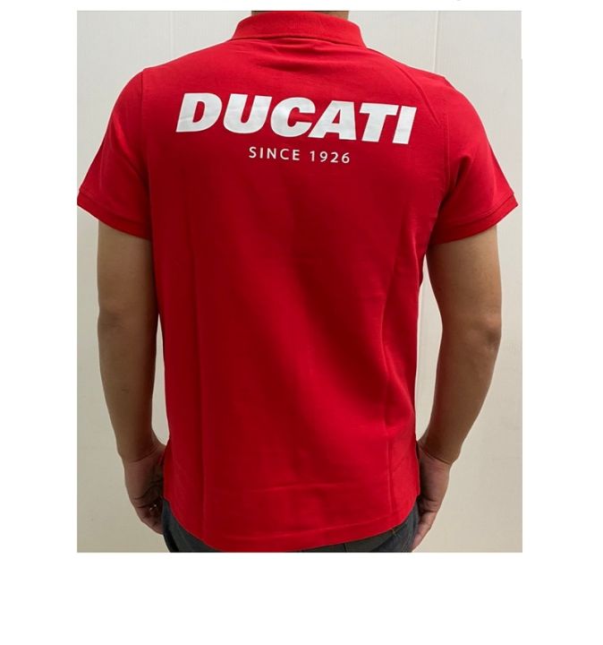 ducati-เสื้อโปโลลิขสิทธิ์แท้ดูคาติ-ผ้า-cotton-100-dct52-016-สีแดง