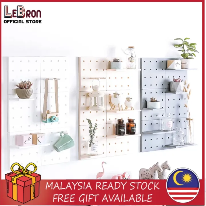 LEBRON READY STOCK Selfadhesive Peg Board Organizer Wall Hole Pegboard