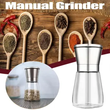 1PC Stainless Steel Spice Salt and Pepper Grinder Kitchen Portable spice  jar containers manual food herb grinders gadgets bottle