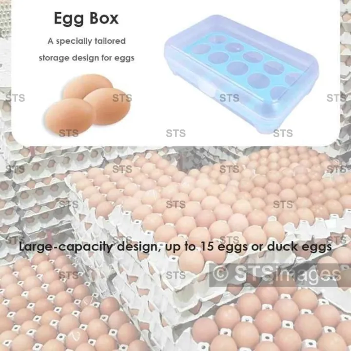 STS Egg Tray Holder for Refrigerator with Lid, Covered Eggs Tray