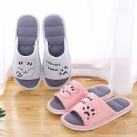 Women Slippers Soft Home Flat Cat Cotton Woman Shoes Warm Ladies Fashion House Shoes Floor Female Couple Style Indoor Spring