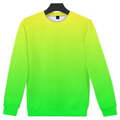 นีออนสีเขียวเสื้อกันหนาวผู้ชายที่กำหนดเองที่มีสีสันหมวก Hoodie ผู้ชายสีทึบลูกเรือคอเสื้อกันหนาว 3D สายรุ้งพิมพ์เสื้อแจ็คเก็ต 4XL