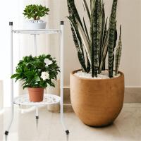 1pc Multilayer Wrought Iron Plant Stand Flower Stand Balcony Flower Pot Rack Round Metal Shelf Garden Display Bonsai Holder