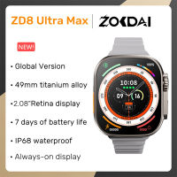 2023 New ZORDAI ZD8 Ultra Max Men Smart Watch Series 8 Always-on Display 49mm 2.08" Bluetooth Call NFC ECG IP68 Waterproof Sports Smartwatch Z8 Ultra Max For Xiaomi Huawei Android iOS