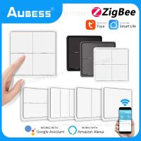 Kehidupan Pintar Tuya ZigBee Nirkabel 9 Tombol Tekan Sakelar Adegan Pemancar Tenaga Baterai Kehidupan Pintar Otomatisasi Aplikasi 1/2/3/4 Gang