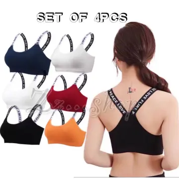 4pcs Girls Training Bra Girls Breathable Sports Cami Bras Adjustable Strap  Bralette Activewear Bra