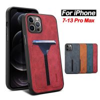 [HOT] Card Pocket Wallet Phone Case for iPhone 14 13 12 Mini 11 Pro XS Max XR X SE 2020 8 7 Plus Leather Back Cover