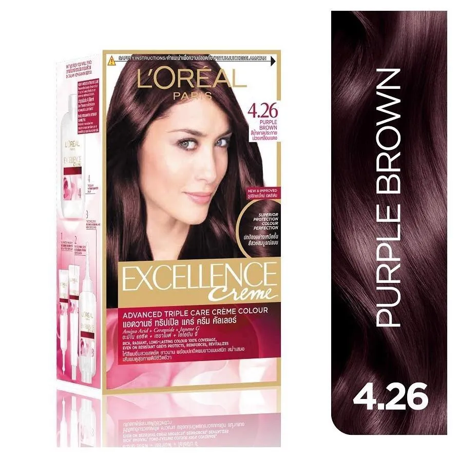 L\'Oreal Màu Nhuộm Dưỡng Tóc Phủ Bạc 4.26 Nâu Tím Ánh Đỏ là sản phẩm hoàn hảo cho những ai muốn trở thành \