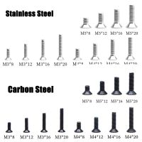 10/30pcs M2 M3 M4 M5 304 Stainless Steel/Black Carbon Steel Hex Hexagon Socket Flat Countersunk Head Allen Bolt Screws