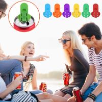 Manual Easy Can Opener, 6Pcs Color Soda Beer Can Opener Beverage Can Protector, Premium Plastic Shields Tab Openers