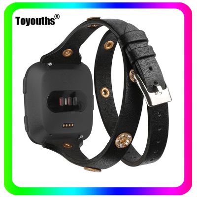 【lz】☒✇✾  Toyoung couro duplo wrap pulseiras para fitbit versa macio lazer relógios femininos pulseira de moda para fitbit versa 2