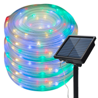 100200LED Solar Rope Tube String Light Outdoor Waterproof Fairy Light Garden Garland For Wedding Yard Christmas Tree Decoration