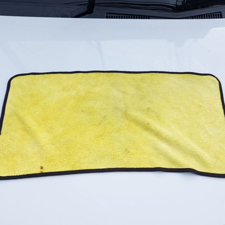 ผ้าเช็ดรถหาน-พิเศษ-ผ้าเซ็ดทำความสะอาดขนาด30x30-30x60-ซักน้ำได้ดี-สีเหลืองเทา