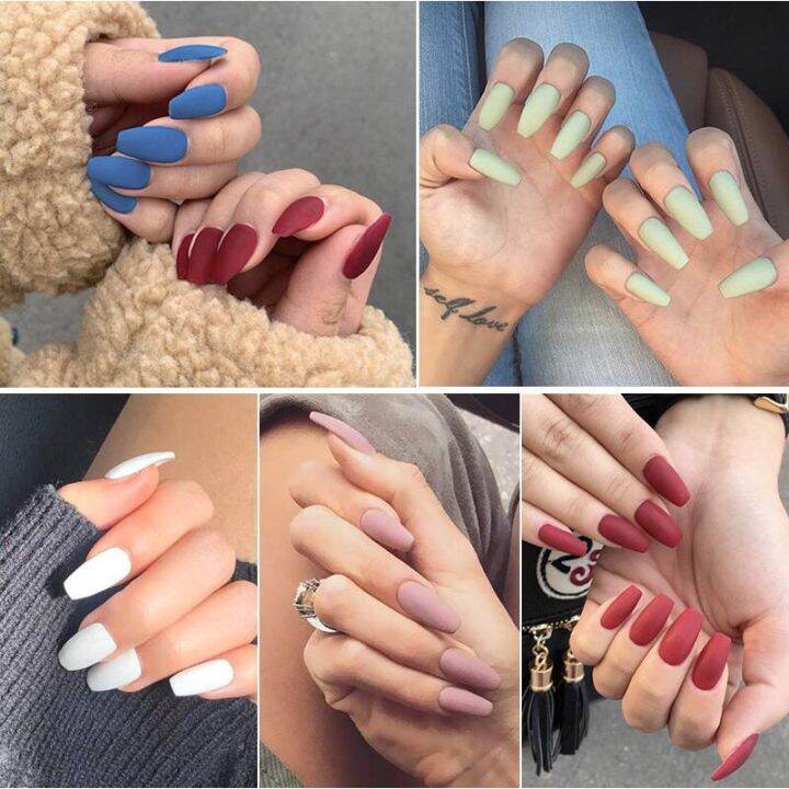 24pcs Fake Nails Ballerina Fake Nails Acrylic Nails Fake False Nails DIY French Nail Art