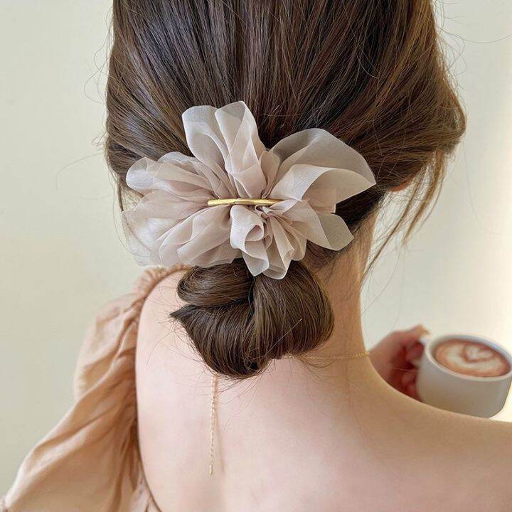 Chiffon Flower Hair Clip Spring Clip Hair Accessories Lazada PH