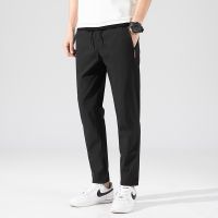 【CC】☎  Korean MenS Youth Students 2023 New Thin Straight Tube Drying Pants Boy 9-Point Trousers Male