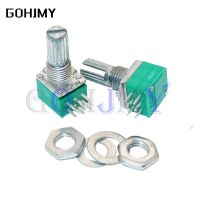 【CW】 5pcs RK097G 5K 10K 20K 50K 100K 500K B5K with a switch audio 6PIN shaft 15mm  amplifier sealing Potentiometer RK097