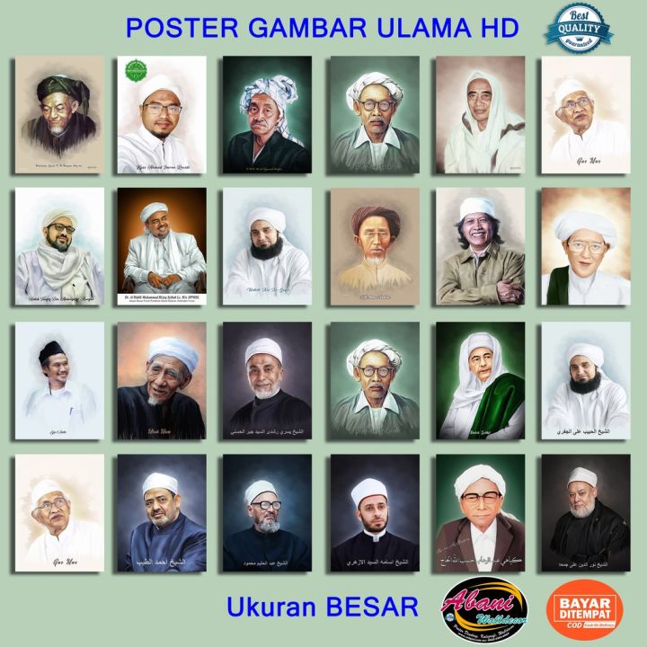 Poster Ulama Dan Habib Cetak Ukuran Jumbo Gambar Tokoh Ulama Indonesia