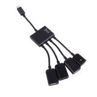 Micro USB OTG Host Hub Connector อะแดปเตอร์ Micro USB OTG Host Hub แบบพกพาทำงานพร้อมกันสำหรับ Office สำหรับในร่ม