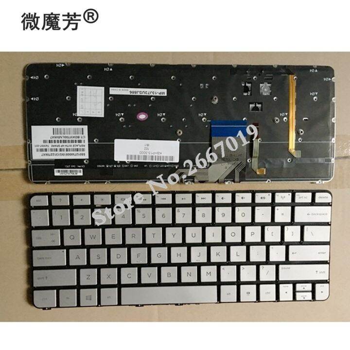 us-new-for-hp-for-spectre-13-3000-13-3000ea-13-3000ed-13-3000ee-13-3000er-743897-001-laptop-keyboard-backlight-silver