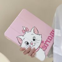 {RUBBIE Shell} แมวการ์ตูนน่ารักเคสสำหรับไอแพด10.2 7 8เคสรุ่น9th 2019/2021/2022 iPad 9.7 5 6 Pro 11 12.9 Air 10/9ฝาครอบที่ใส่ดินสอ