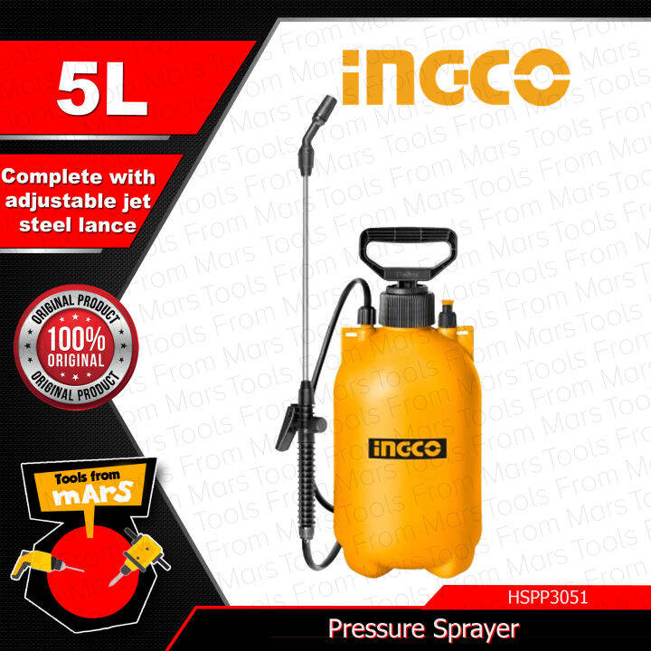 INGCO 5L Pressure Hand Pump Misting Sprayer HSPP3051 •TOOLS FROM MARS ...