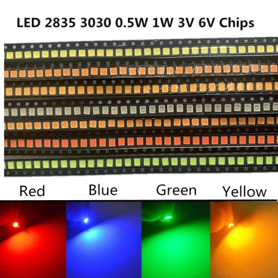 [Hot K] 110PCS LED SMD 2835 3030 0.2W 0.5W 1ชิป3V 6V 9V สีเหลืองสีแดงสีฟ้าสีเขียวหลอดไฟสีขาวลูกปัดไดโอดเปล่งแสงโคมไฟสำหรับ Blubs