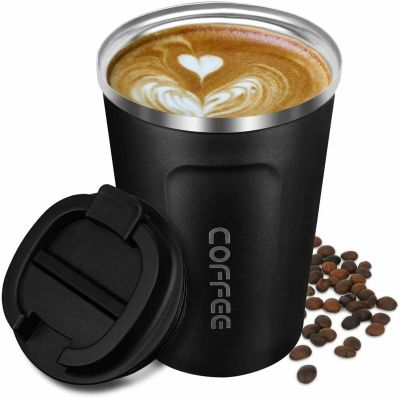 【High-end cups】 380มิลลิลิตร/510มิลลิลิตรความร้อนแก้วสำหรับกาแฟสแตนเลส Termos แก้วกาแฟที่มีฝาปิดรถสูญญากาศเดินทางฉนวน Termo ชาแก้ว