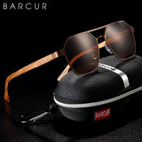 BARCUR nd Design Ze Wood Temple Polarized Women Sunglasses Hexagon Metal Frame Men Glasses UV400 protection