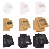 6pcs Paper Boxes with Window Wedding Birthday Baptism Cookie White/Black