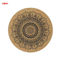 Round Coaster Rack With Wooden Shape Nordic Design Mandala