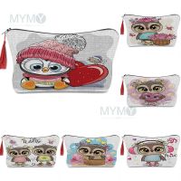 Owl Cosmetic Bags Cartoon Print Women Portable Makeup Bag Pouch Travel Storage Toiletries Organizer Female Pocket Pencil Case