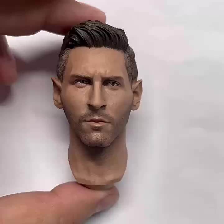 16 Scale Football Star Head Sculpture PVC Head Carving Model Fit 12