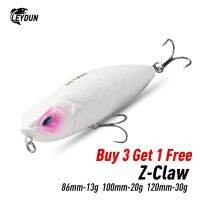 Lydun เหยื่อตกปลาแท่งลอย Z-Claw,เหยื่อ Topwater แบบแข็ง86มม. 100มม. 120มม.