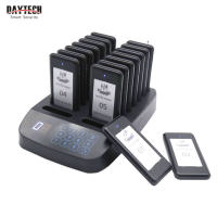 DAYTECH ระบบเพจเจอร์ร้านอาหารระบบโทรแบบไร้สายพร้อม 16pcs Coaster Pagers และปุ่มกดปุ่มโทร 1pc สำหรับร้านอาหาร Clinic Church Cafe Shop