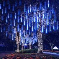 {Best-selling party decoration} 8หลอด30เซนติเมตรไฟกลางแจ้งพวงมาลัย Led ฝนดาวตกฝนไฟสตริงพู่ห้อยปีใหม่ตกแต่งคริสต์มาสสำหรับบ้าน2022