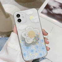 เคสมือถือมือถือโดย Tipgute ดีไซน์ดั้งเดิมรูปแบบลายหมีสีน้ำตาลห่วงใยพร้อมตัวยึดเคส iPhone เคสแฟชั่นแบบบางเรียบง่ายสามารถใส่ได้กับ iPhone น้ำหนักเบาและสะดวกสบาย14 13 12 11 Pro X Max XS XR Mini SE 8 7 Plus ฝาหลัง TPU แบบนิ่ม