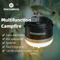 Rockbros โคมไฟสปอตไลท์ Type-C 3600mAh อเนกประสงค์ กันน้ํา ชาร์จซ้ําได้ สําหรับตั้งแคมป์ เดินป่า กลางแจ้ง