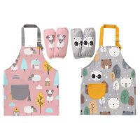 【CW】 Kids Adjustable Aprons Children Smocks With And Sleeves Age 6 10 Chef Baking Painting Supplies