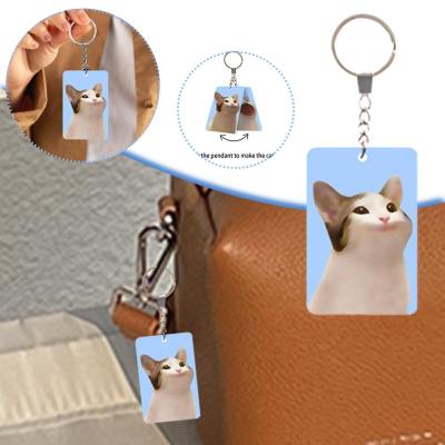 Bozui Cat Dynamic Pendant Creative Keychain HD Edition Acrylic Cute 3D Little Cat Pendant C2R1