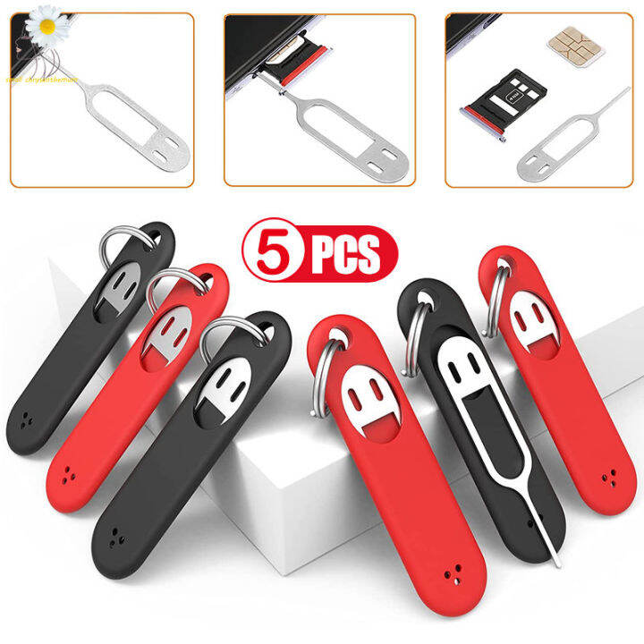 5PCS AntiLost SIM Card Removal Pin Needle with Storage Case Key Tool Phone Ejecting Pin SIM