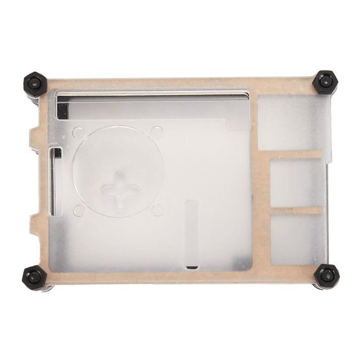 acrylic-transparent-clear-amp-black-case-cover-for-raspberry-pi-4-model-b-with-cooling-fan-for-raspberry-pi-4b