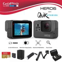 GoPro Hero 6 Black พร้อมเมมโมรี่ 32 GB, แบตเตอรี่ พร้อมที่ชาร์จ, ทุ่นลอยน้ำ, ไม้เซลฟี่ 3 way และ กระเป๋ากันกระแทก