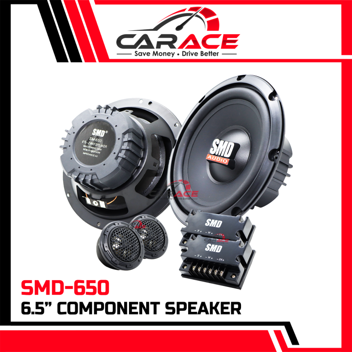 SMD AUDIO SMD650 6.5" 2Way Component Speaker Bass Mid Car Speaker Component Set Speaker