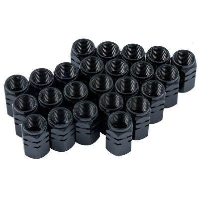 24pcs Valve Stem Caps Car Tyre Valve Stem Covers Caps, black