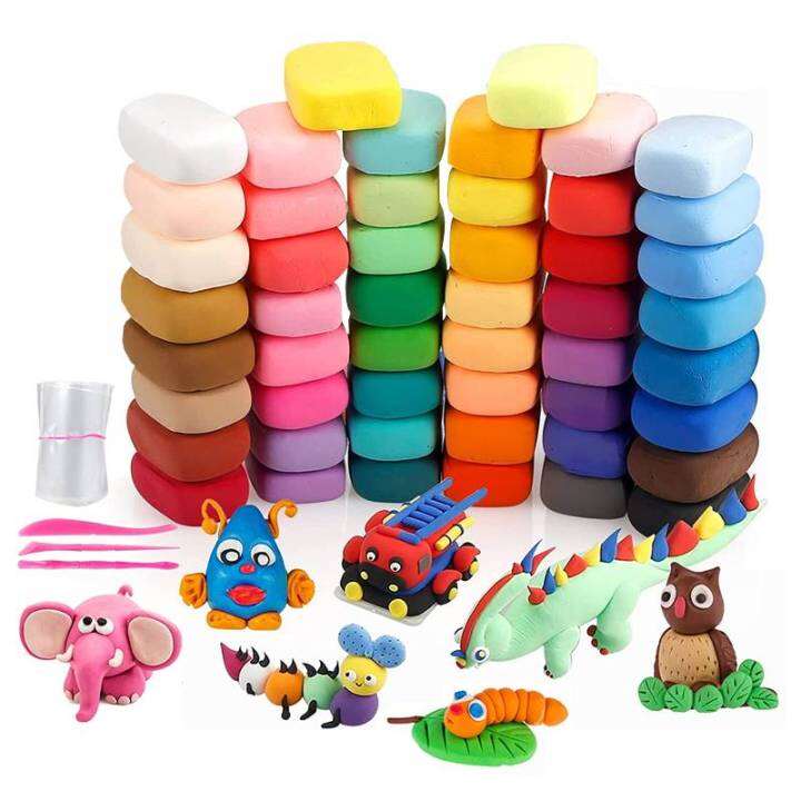 Multicolor Children Light Air Dry Clay Set Tanah Liat Clay Set Mainan ...